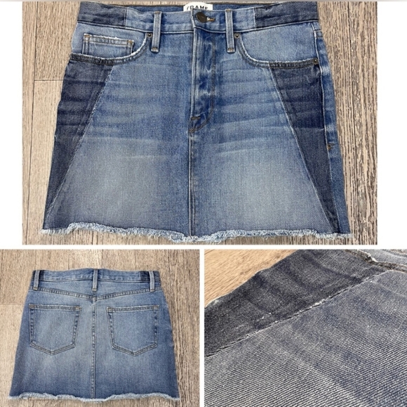 Frame Demin Mini Skirt - Picture 3 of 3